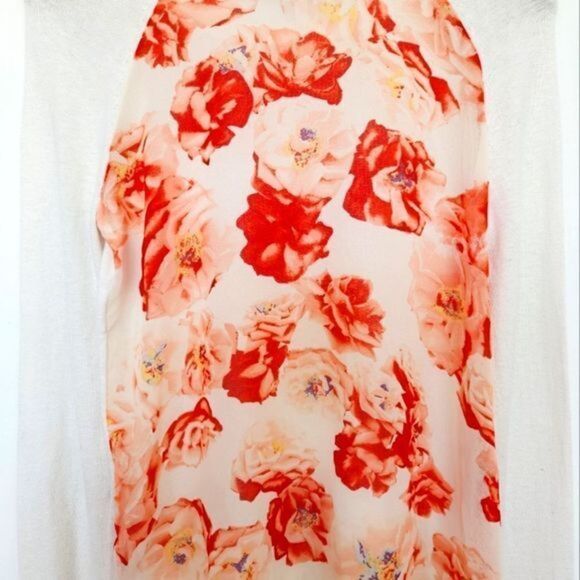 BCBGeneration Long-Sleeve Shirt with Chiffon Back Floral Prints - Picture 4 of 5